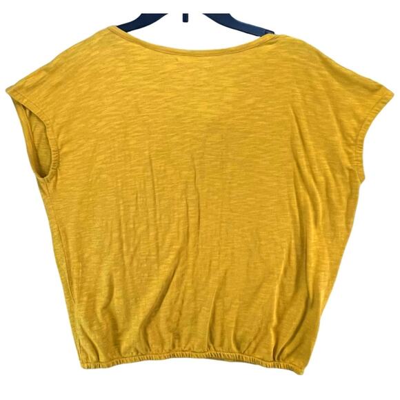 Prana Top Womens XS Mustard Yellow Ocupas Popover Pintuck Organic Athleisure - Picture 4 of 13